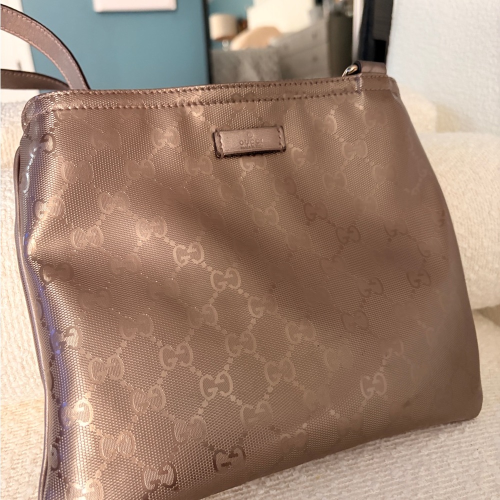 Gucci Metallic rose gold shoulder messenger cross body Bag